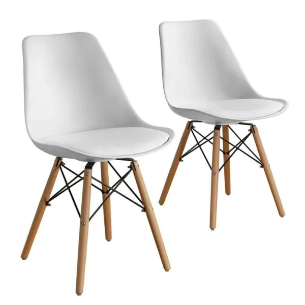 Bayside Furnishings White Eiffel Dining Chairs, 2 Pack - Image 4