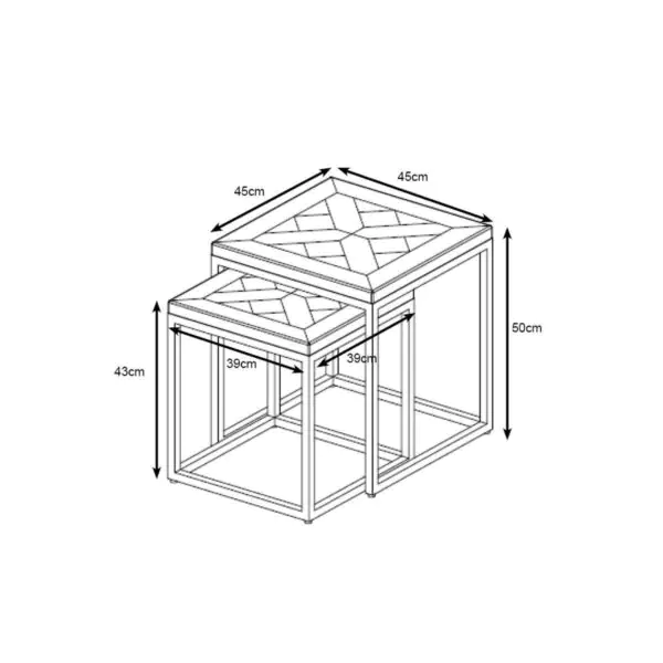 Bentley Designs Greenwich Oak Nest of Tables - Image 2