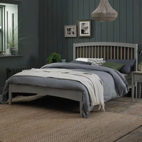 Bentley Designs Whitby Scandi Oak and Grey Bed Frame in 2 Sizes