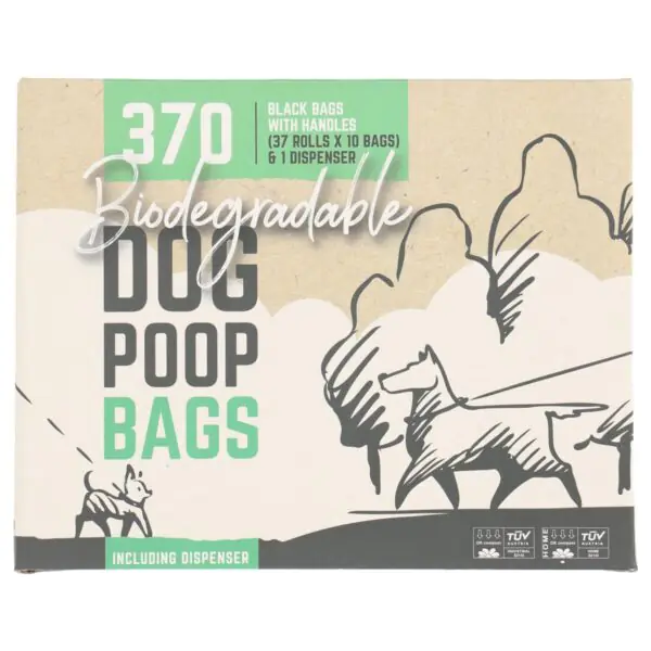 Biodegradable Dog Poop Bags, 370 Bags and 1 Dispenser