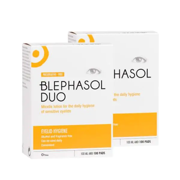 Blephasol Duo Eyelid Hygiene Solution, 2 x 100ml and 100 Pads (4 Months Supply)