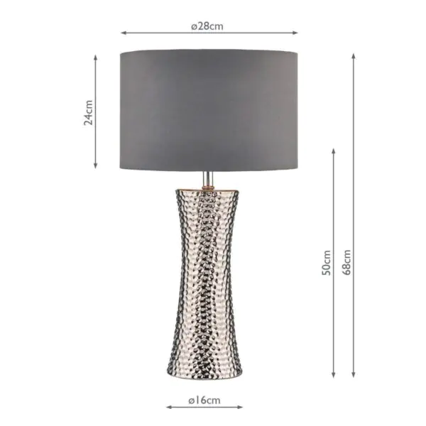 Bokara Hammered Effect Ceramic Table Lamp - Image 2