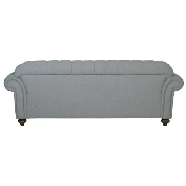 Bordeaux Button Back Grey Fabric 4 Seater Sofa - Image 5