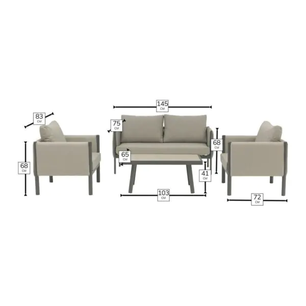 Bramblecrest St Emilion 4 Piece Deep Seating Upholstered Patio Set - Image 2