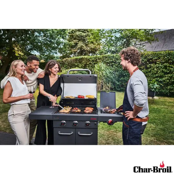 Char-Broil Professional Power 3 Burner Gas and Charcoal Hybrid BBQ + Cover