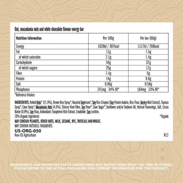 Clif Bar White Chocolate and Macadamia Nut, 12 x 68g - Image 2