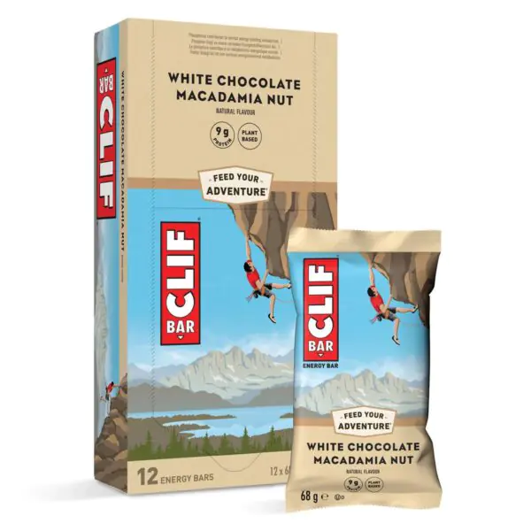 Clif Bar White Chocolate and Macadamia Nut, 12 x 68g