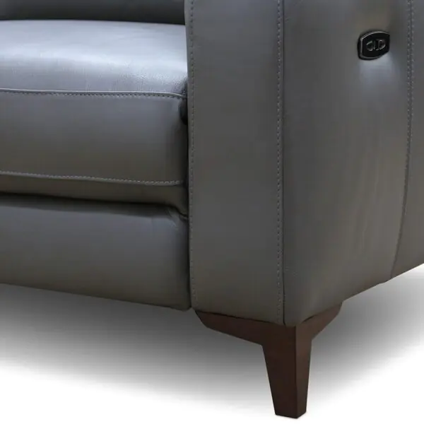 Colby Dark Grey Leather Power Reclining Armchair - Image 3