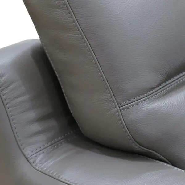 Colby Dark Grey Leather Power Reclining Armchair - Image 4