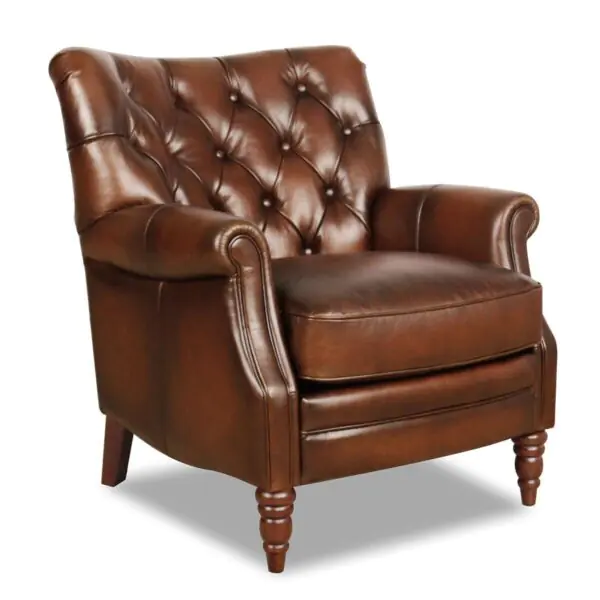 Columbus Brown Leather Armchair - Image 3