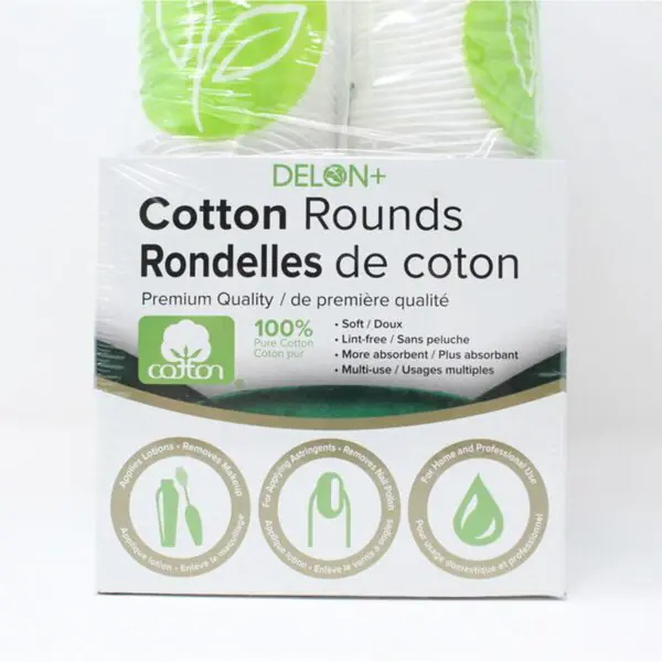 Delon+ Premium Cotton Rounds, 8 x 100 Pack - Image 2