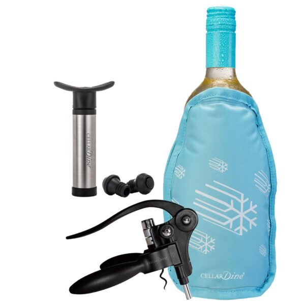 Dexam Cellardine Flexicles Bottle Chiller, Lever Corkscrew and Wine Saver Bundle - Image 2