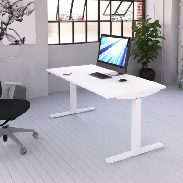 Elev8 Large Power Adjustable Height Desk, White - Image 4