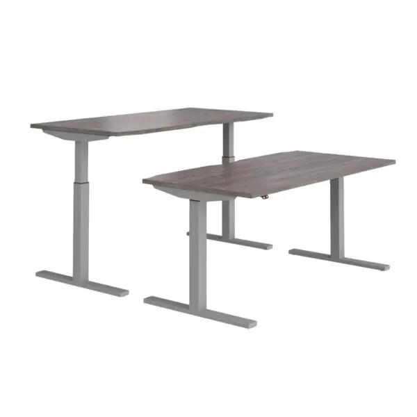 Elev8 Large Power Adjustable Height Desk, Grey Oak - Image 5