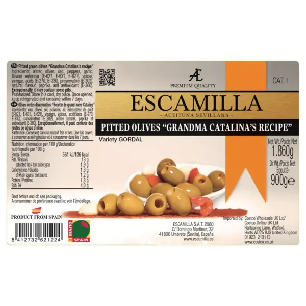 Escamilla Pitted Green Olives, 900g - Image 2