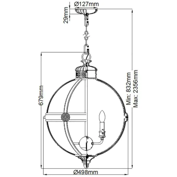 Feiss Adams 4 Light Pendant Chandelier in 2 Finishes - Image 2