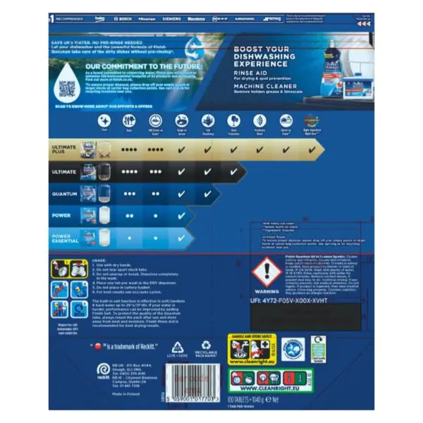 Finish Powerball Quantum Dishwasher Tablets, 2 x 100 Pack - Image 4