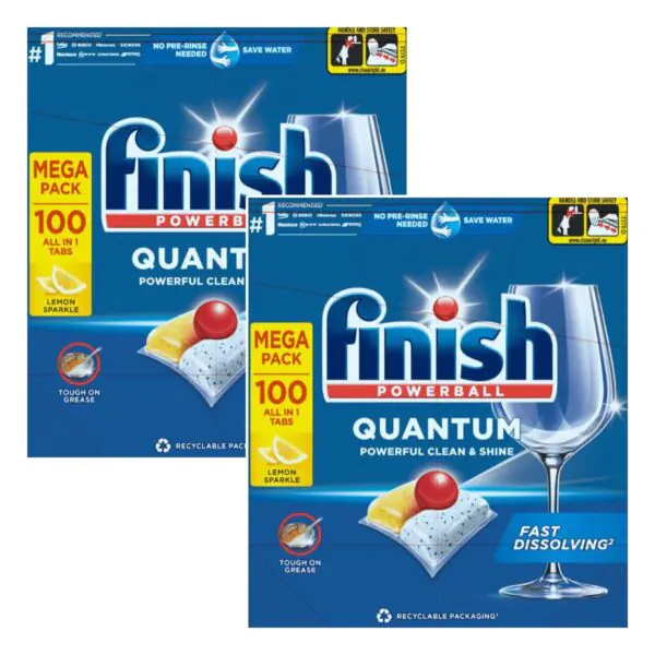 Finish Powerball Quantum Dishwasher Tablets, 2 x 100 Pack - Image 2