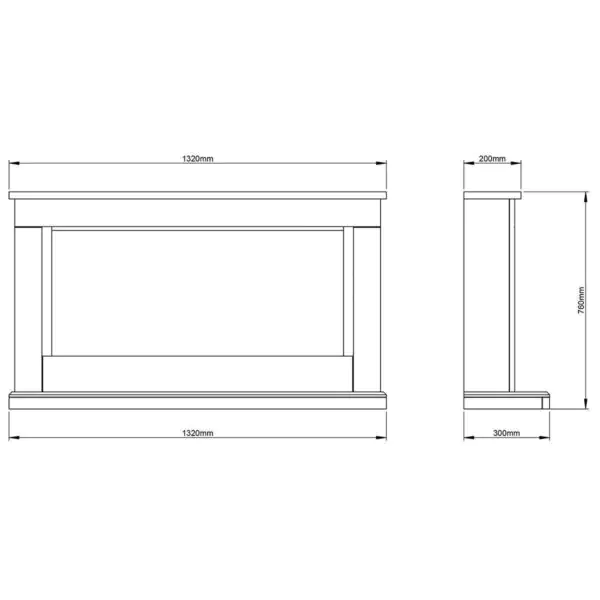 Flare Hansford Grande Electric Fireplace Suite in Cream, 2kW - Image 2