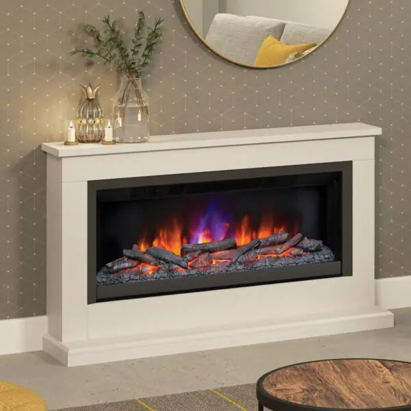 Flare Hansford Grande Electric Fireplace Suite in Cream, 2kW