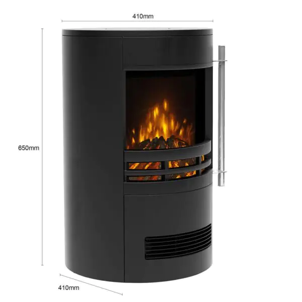 Flare Tunstall Electric Cylinder Stove in Black, 2kW - Image 2