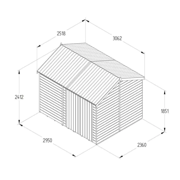 Forest Garden Timberdale 10ft x 8ft 3  (3 x 2.5m) Tongue and Groove Wooden Storage Shed - Image 2