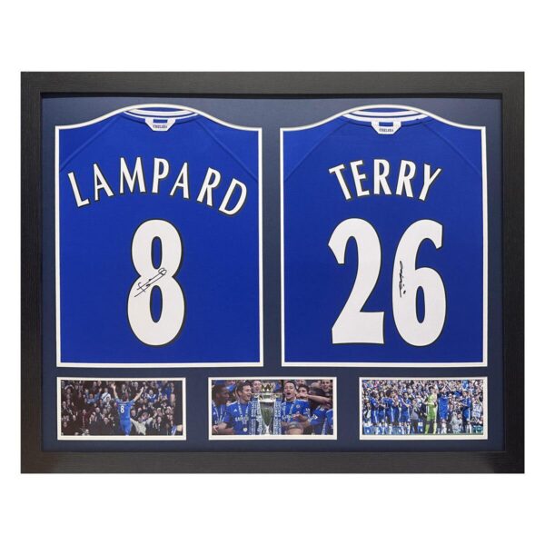 Frank Lampard and John Terry Signed Framed Chelsea Shirts