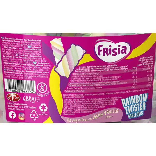 Frisia Rainbow Twister Mallows Drum, 680g - Image 2