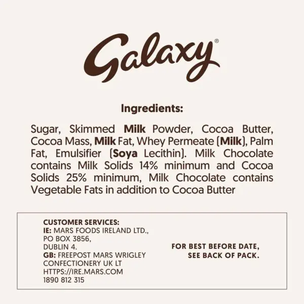 Galaxy Chocolate Bar, Smooth Milk Chocolate, 100g, Ideal as a Chocolate Gift, Chocolate Snack or in a Chocolate Hamper - Image 7