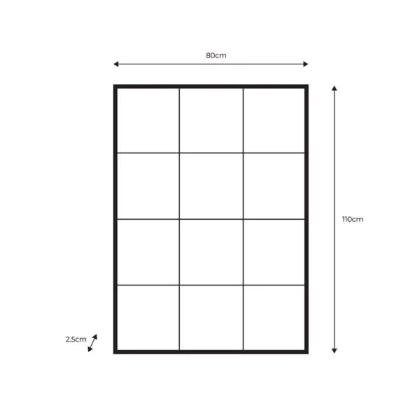 Gallery Chafford Black Window Mirror, 80 x 110cm - Image 2