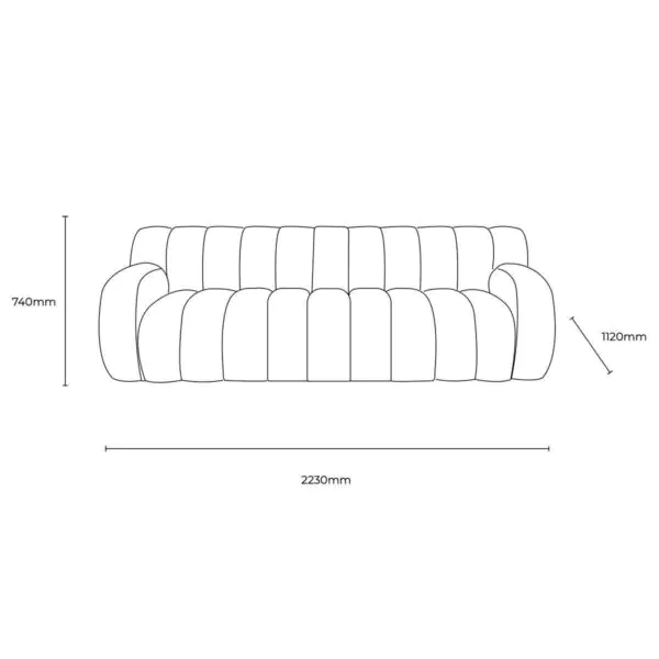 Gallery Coste Green Fabric 3 Seater Sofa - Image 2