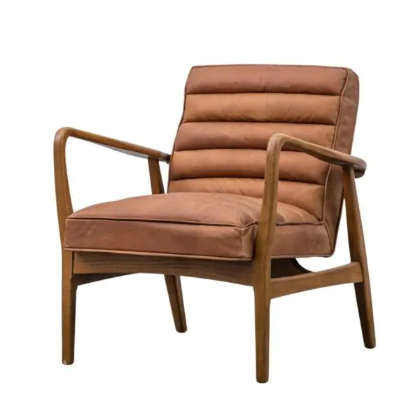 Gallery Newhaven Brown Leather Armchair - Image 7