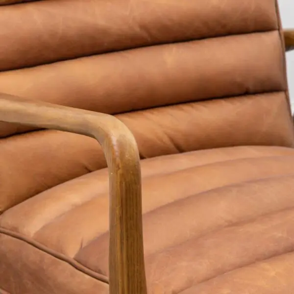 Gallery Newhaven Brown Leather Armchair - Image 4