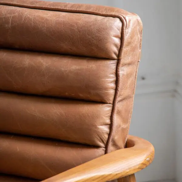 Gallery Newhaven Brown Leather Armchair - Image 3