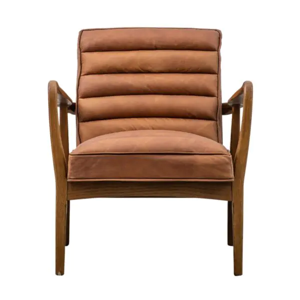 Gallery Newhaven Brown Leather Armchair - Image 6