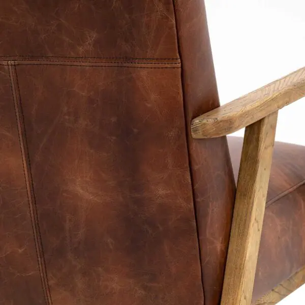 Gallery Neyland Brown Leather Armchair - Image 3