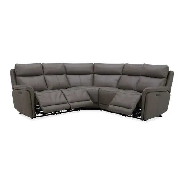 Gilman Creek Hadley Grey Leather Power Reclining Sectional Sofa with Power Headrests - Image 8