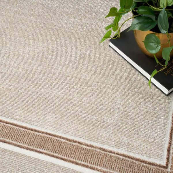 Glitz Cream Border Rug in 3 Sizes - Image 5