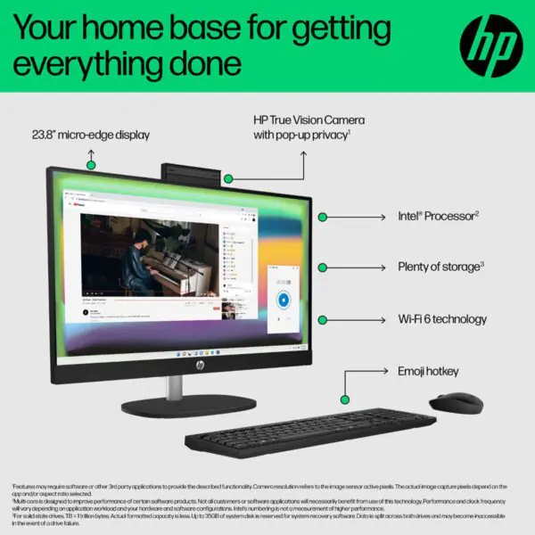 HP Intel Ultra 5-125U, 16GB RAM, 512GB SSD, 23.8 Inch All in One Desktop PC, 24-ca1234na - Image 5