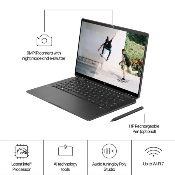 HP Spectre x360, Intel Core Ultra 5, 16GB RAM, 512GB SSD, 14 Inch OLED Convertible 2 in 1 Laptop, 14-eu0006na - Image 4