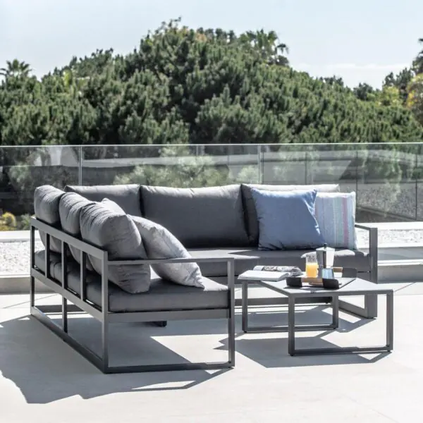 Harbour Lifestyle Havana Corner Patio Set with Reclining Feature in Dark Grey - Image 3