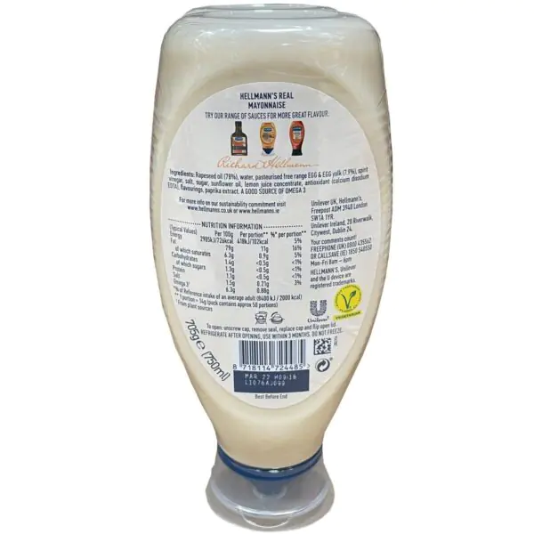 Hellmann's Real Squeezy Mayonnaise, 2 x 750ml - Image 3