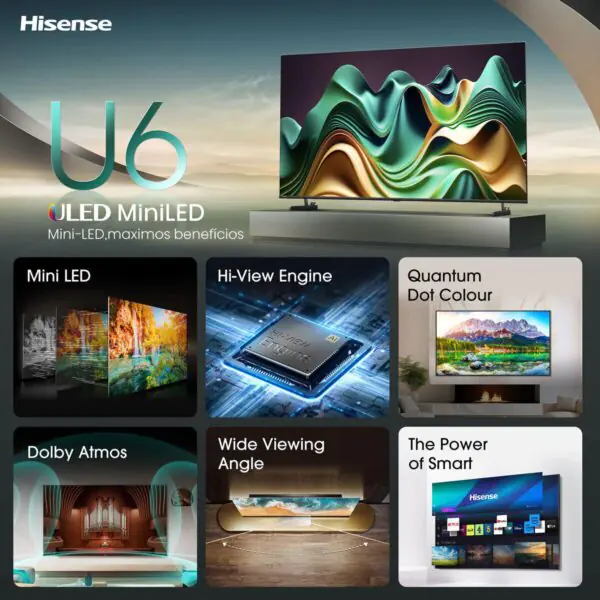 Hisense 75U6NQTUK 75 Inch Mini-LED Freely Smart TV - Image 6