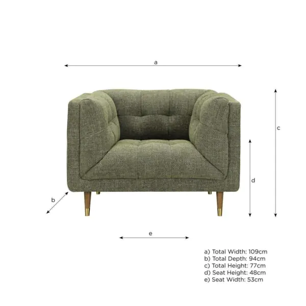 Isla Green Fabric Armchair - Image 2