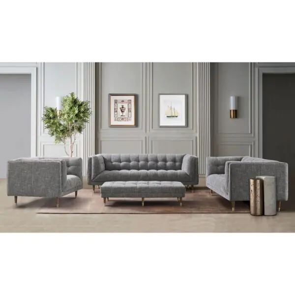 Isla Grey Fabric Large 2 Seater Sofa - Image 8