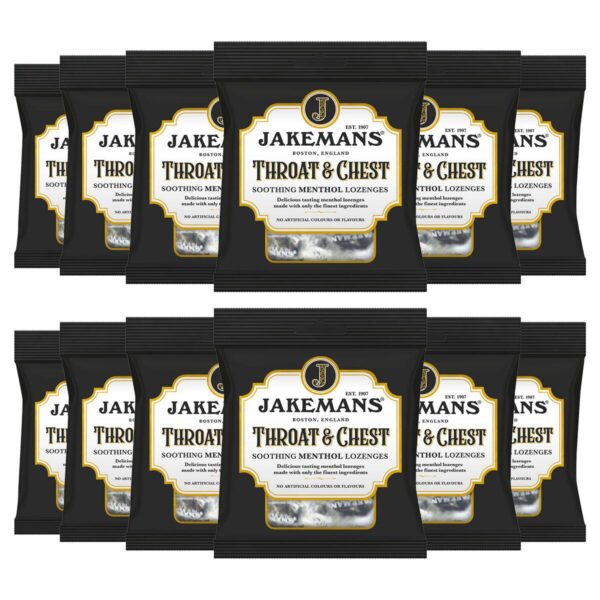 Jakemans Throat and Chest Lozenges, 12 x 73g