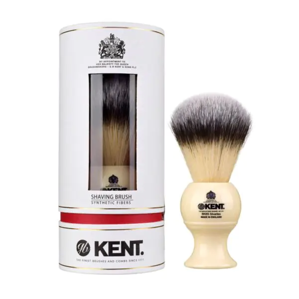 Kent Large Synthetic Shaving Brush, Ivory White - Image 5