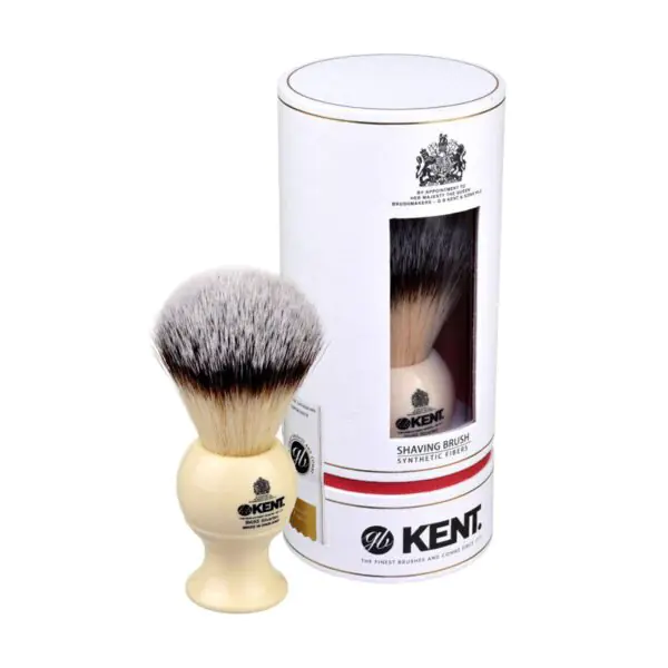 Kent Large Synthetic Shaving Brush, Ivory White - Image 4