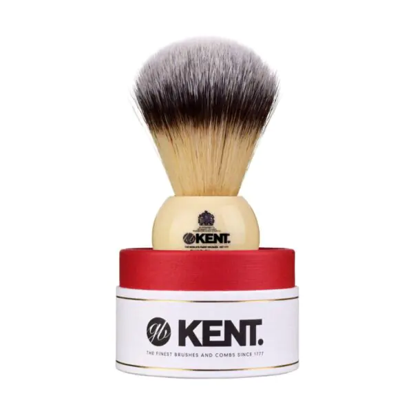 Kent Large Synthetic Shaving Brush, Ivory White - Image 3