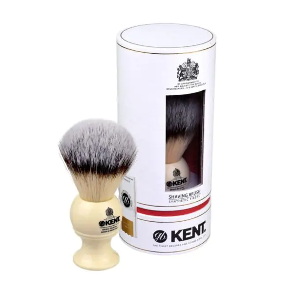 Kent Medium Synthetic Shaving Brush, Ivory White - Image 4